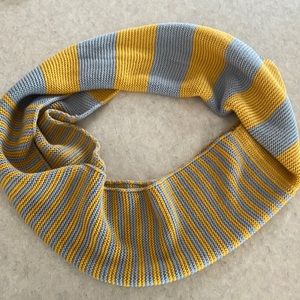 Infinity scarf- mustard yellow and grey, stripes